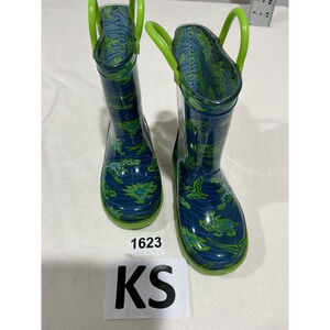 Little Boys Zoogs Blue Green Dinosaurs Rain boots Size 8